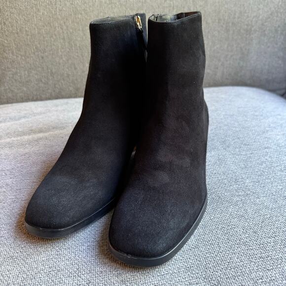 Pancaldi For Diane B. Women's Black Suede Leather Ankle Boot Sz 7 Side Zip - Picture 2 of 12